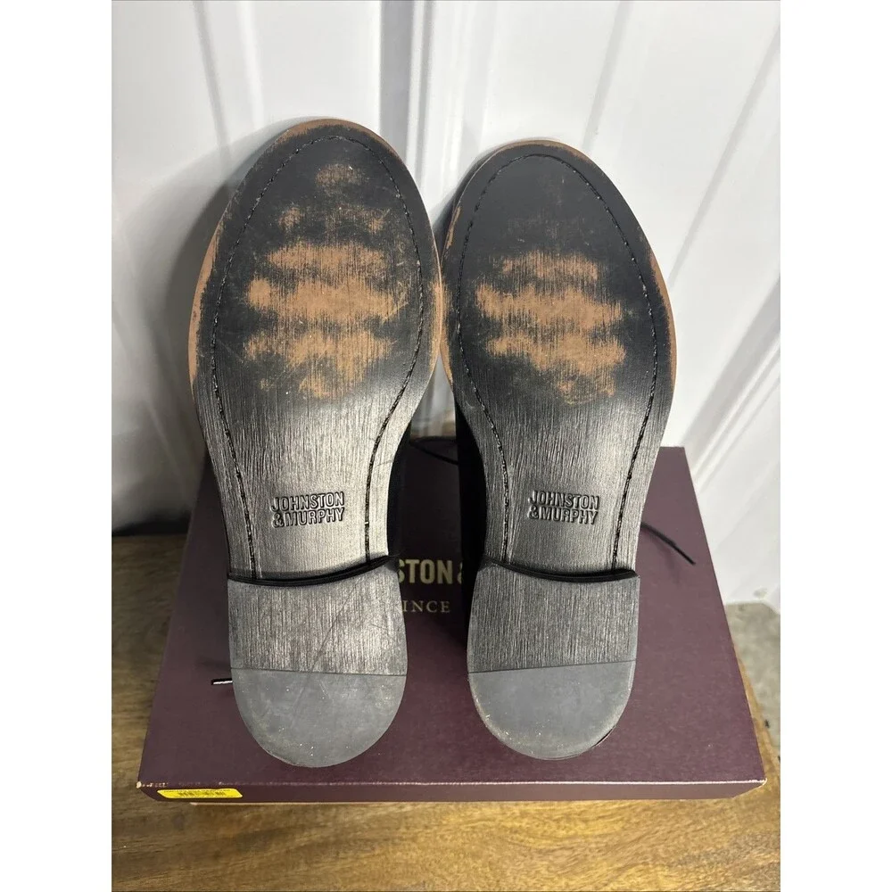 Johnston & Murphy Boys Size 4 Black Conard Dress Shoes EUC